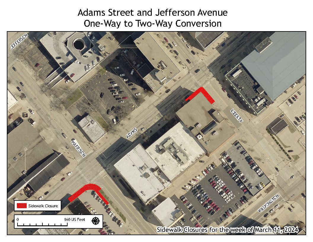 030624 Adams and Jefferson OWTW Weekly Update Sidewalk Closure Map