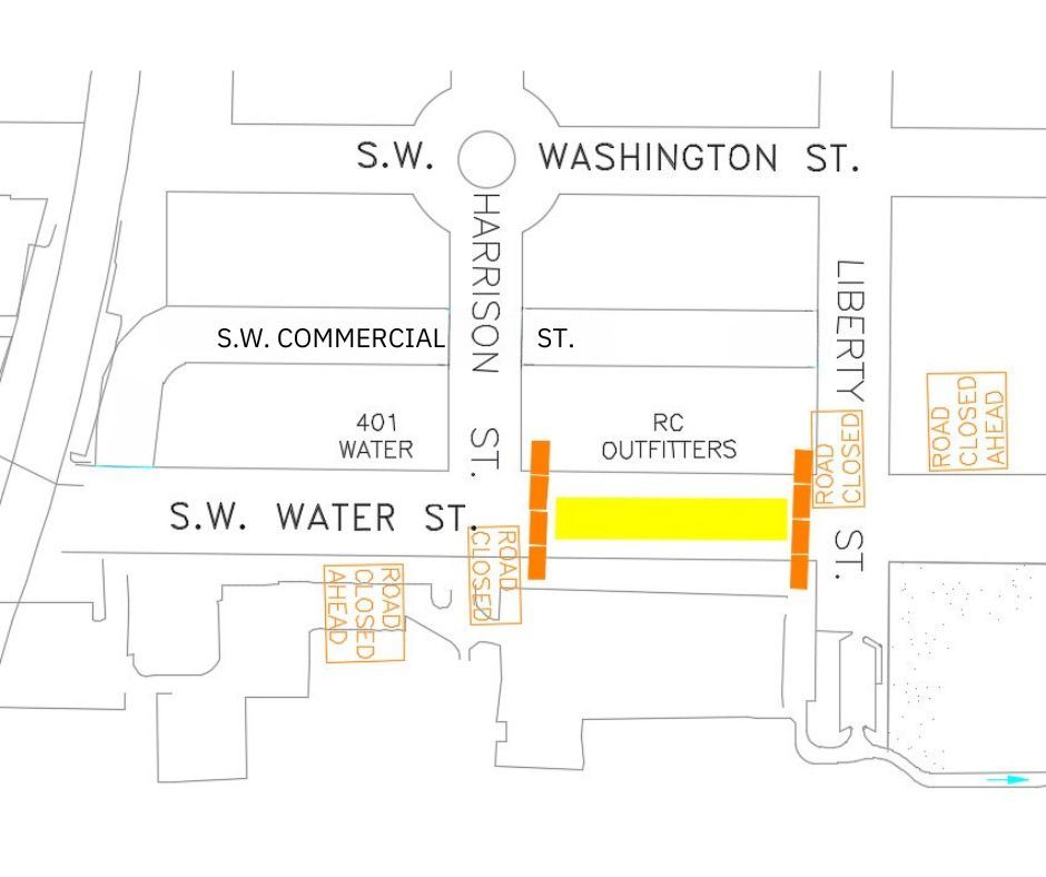 061324 Water Street Road Closure Map For Run For The Sun Block Party