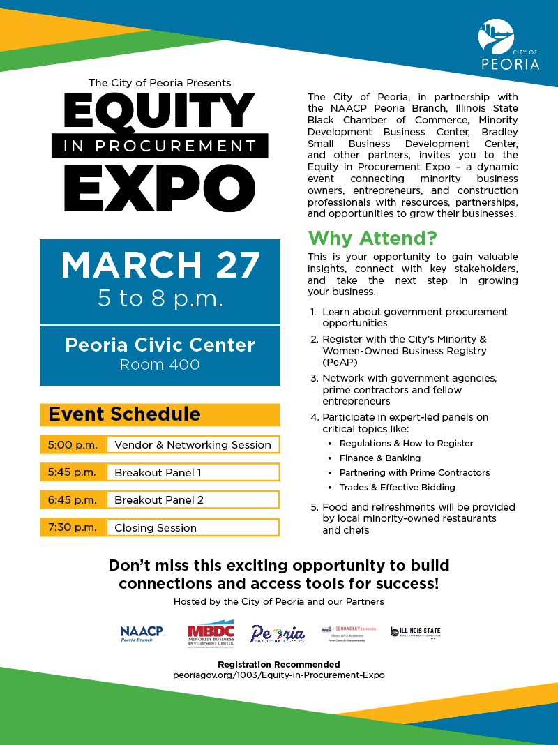 The City of Peoria presents the Equity in Procurement Expo on March 27.