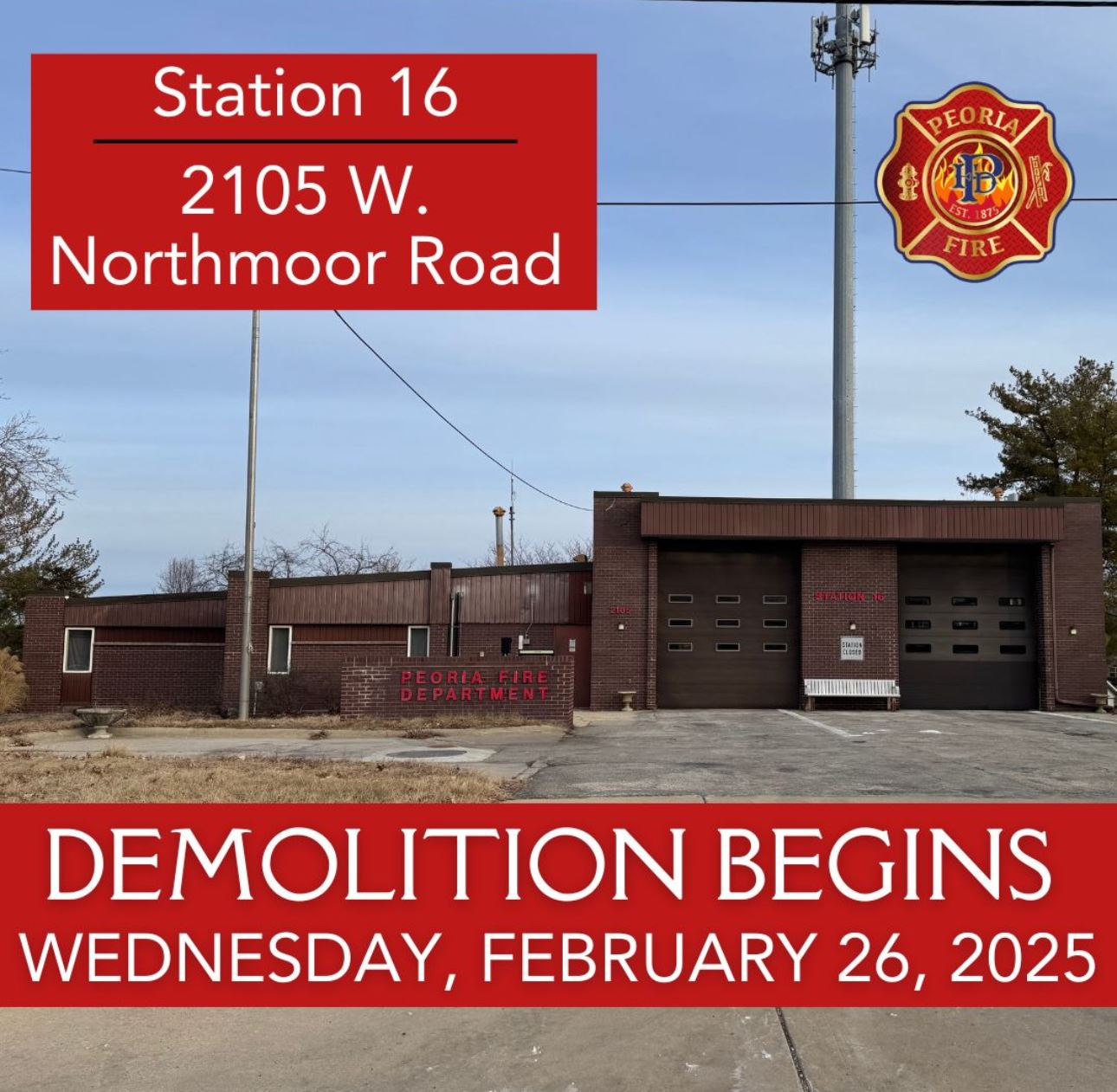 IMG_photo of Fire Station 16 and the word demolition 