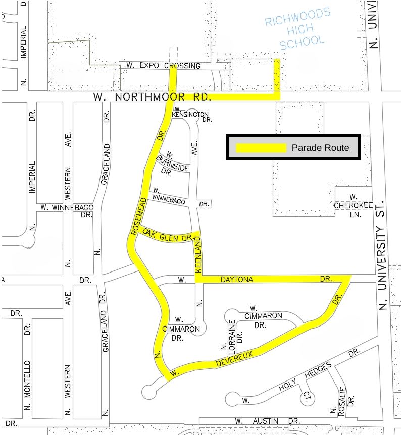 090825 Lane Restrictions for Richwoods Homecoming Parade