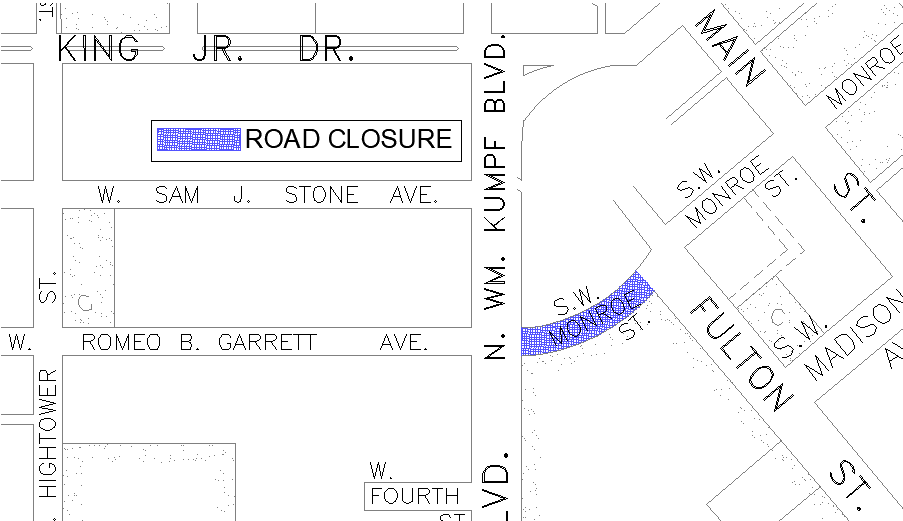 0929225 Monroe Street Closure Map
