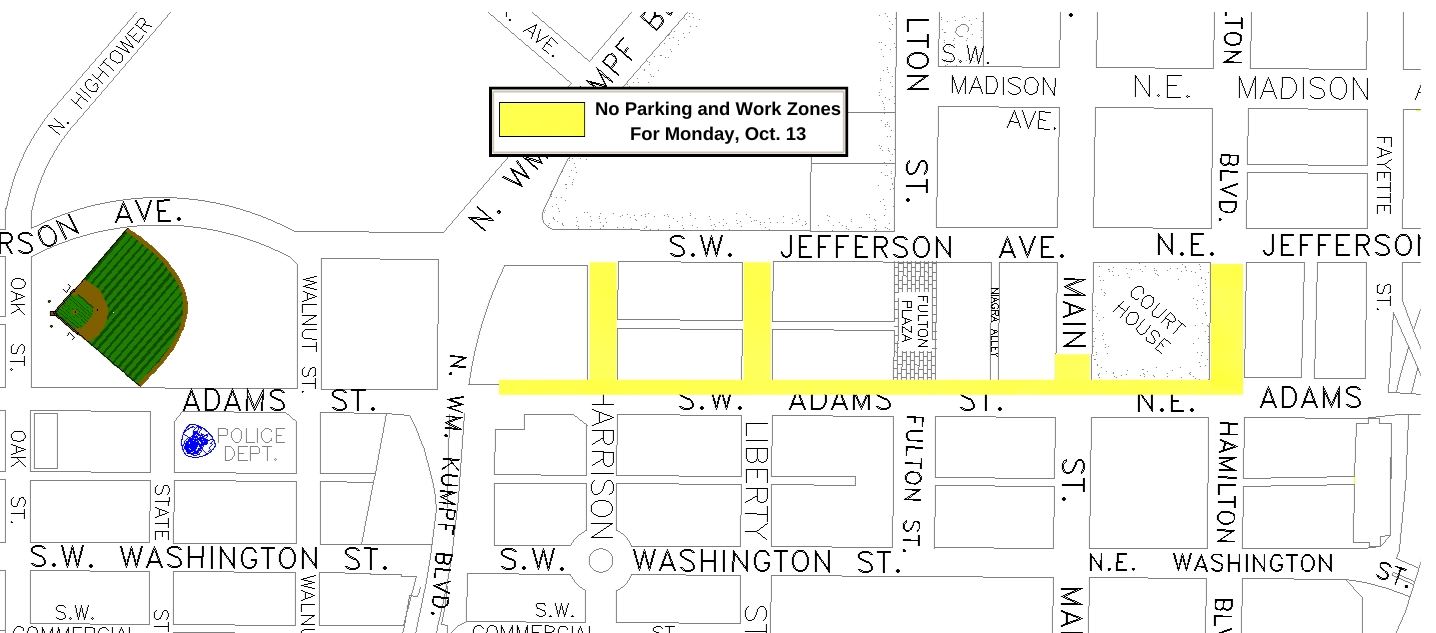 101025 OWTW Work Zones For Monday, Oct. 13