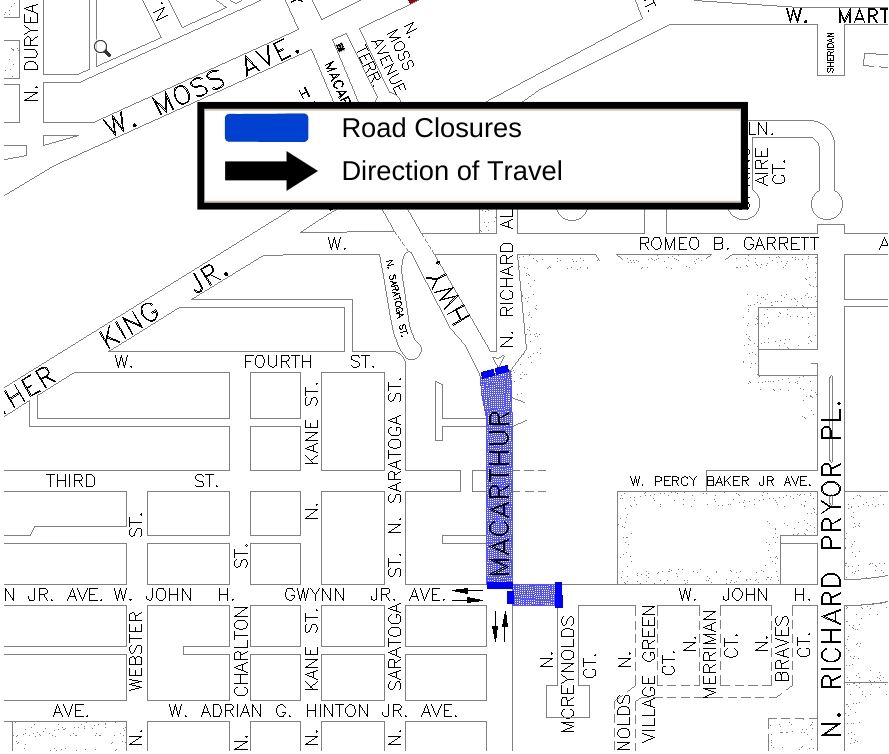 102425 Gywnn Avenue Closure Map