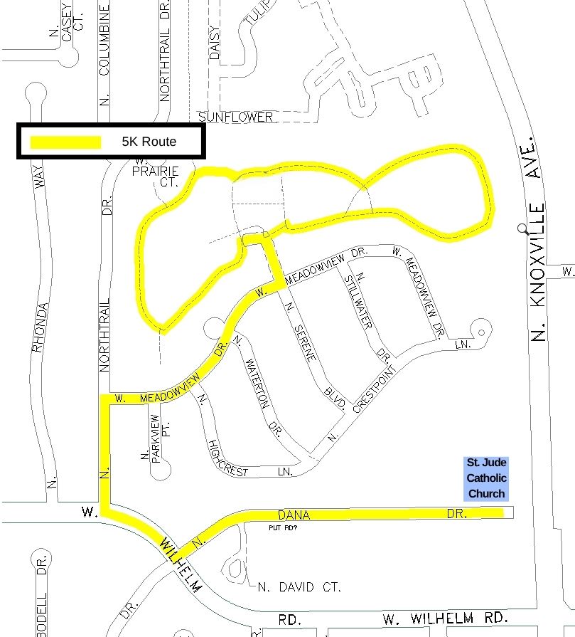 111225 St. Jude 5K Route Map