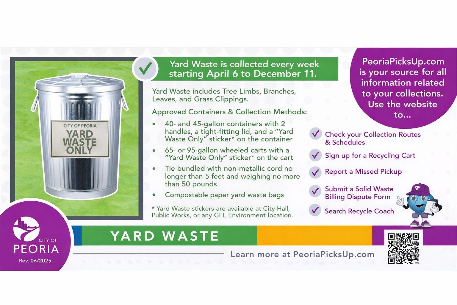 Yard waste collection information flyer 2026